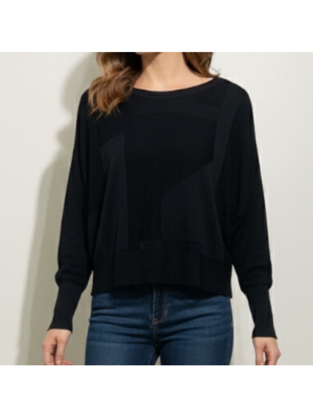 Josef Ribkoff Size Small Block Print Knit Blouse